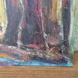 Abstract palm oil painting signed