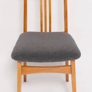 Mid-Century beech wood chair with grey boucle fabric, M. Zielinski, Europe, 1960.