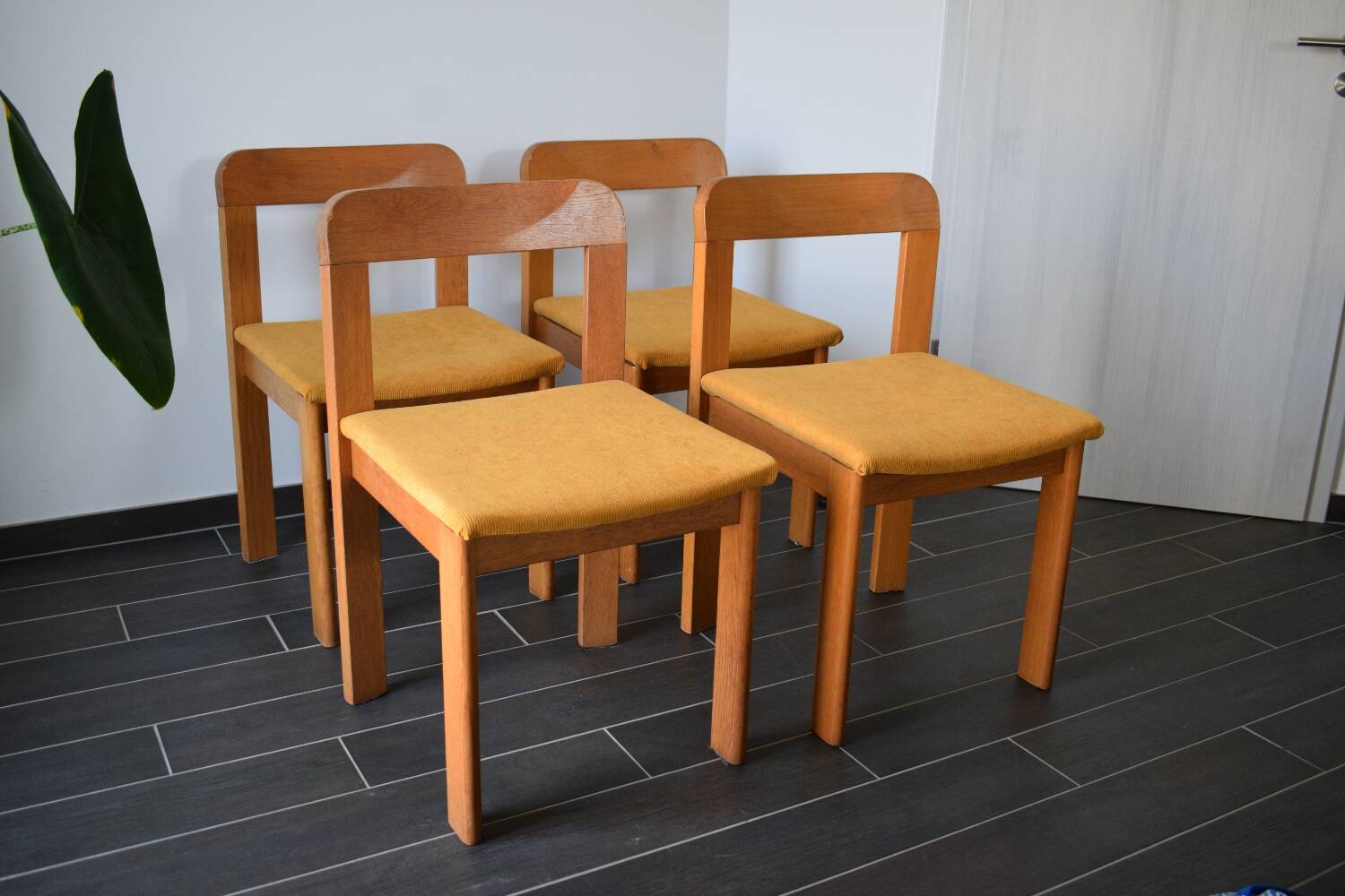 4 70s brutalist style chairs