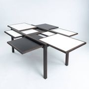 Bernard Vuarnesson desk or dining table with reversible and extendible tops, 80s
