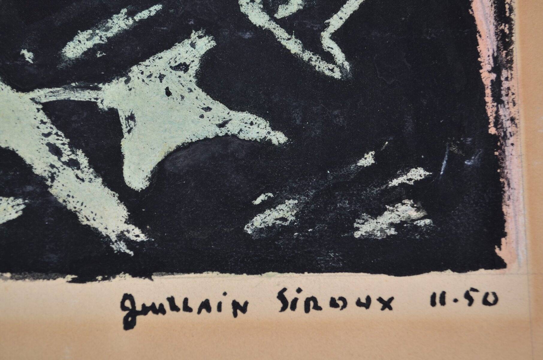 Guillain Siroux, Pink Face, mixed technique, 1950s