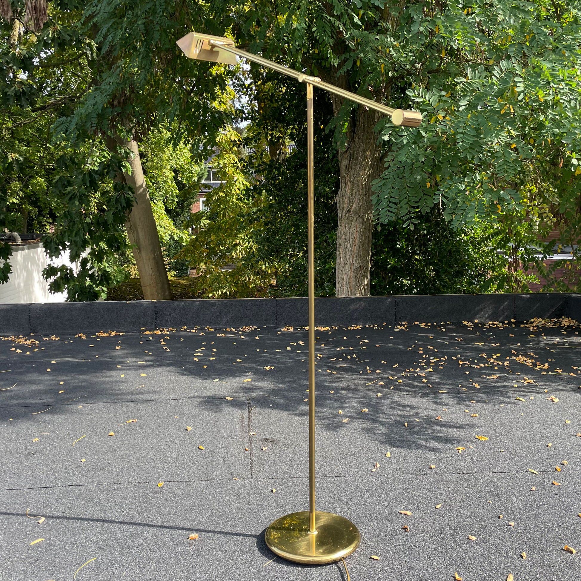 Lampe de sol en laiton vintage réglable avec variateur