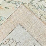 Orange Cream Floral Pattern Farmhouse Vintage Rug, 146x237Cm