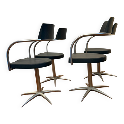Rare lot de 4 fauteuils ''Techno'' – Philippe Starck pour Maletti / L'Oréal,