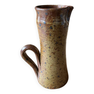 Vintage vase with handle in pyrite stoneware