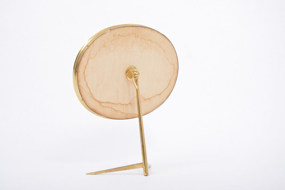 Miroir de Table Ovale Mid-Century Moderne en Laiton par Vereinigte Werkstätten