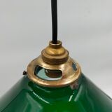 Old green opaline lamp