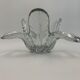 Trinket bowl in Vannes crystal, decoration of palm leaves - 1960s-1970s