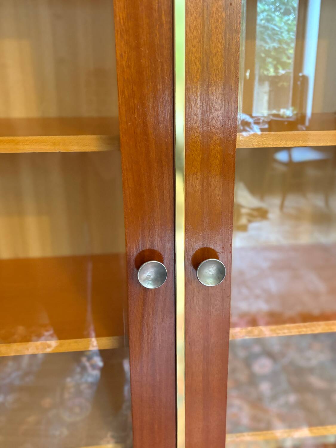 70s glass-fronted bookcase
