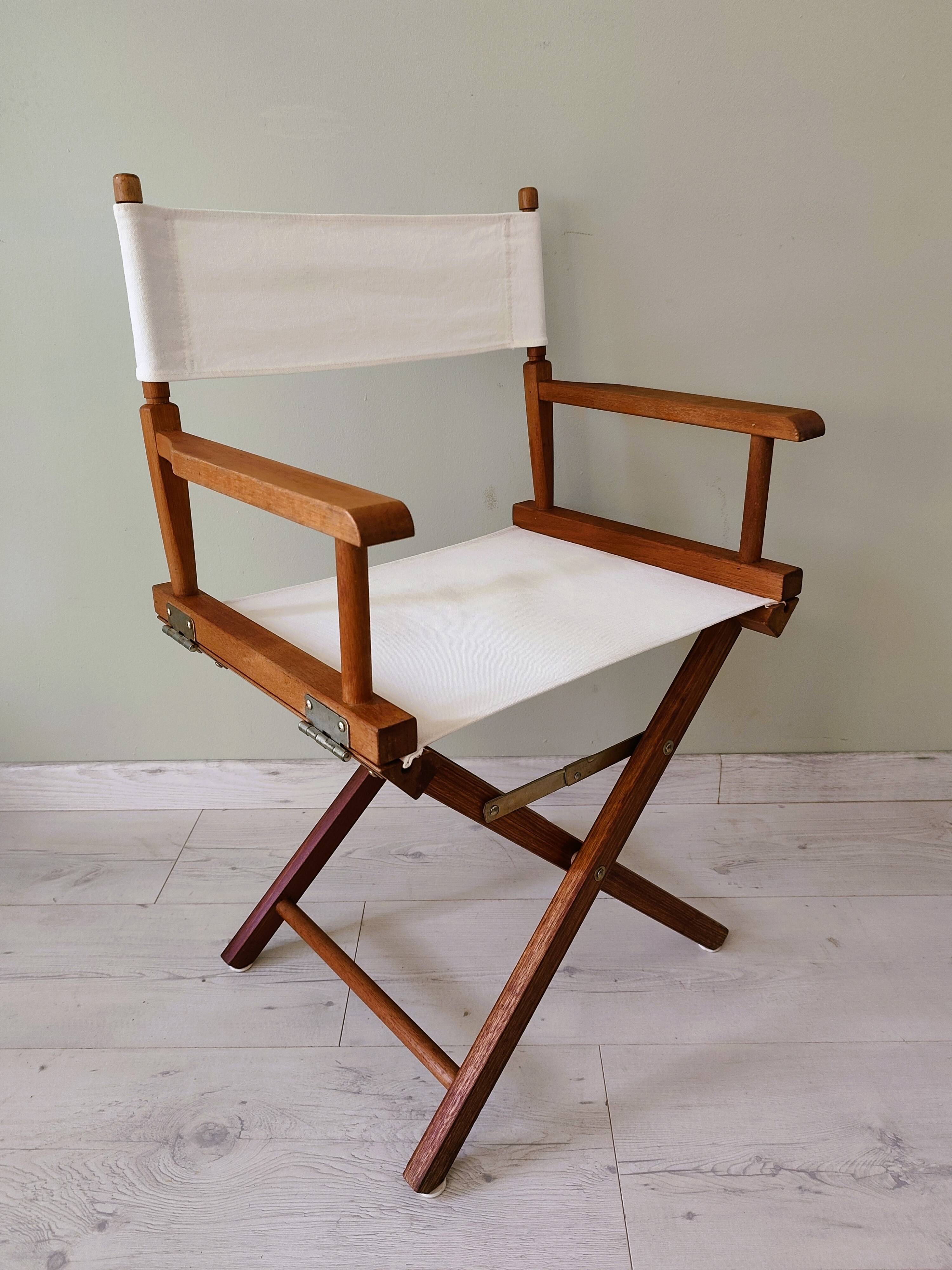 "Director's" folding armchair in solid wood