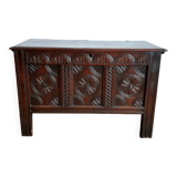 19th-century oak castle chest