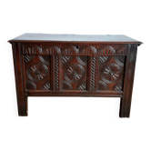 19th-century oak castle chest