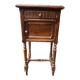 Wooden bedside table with marble top