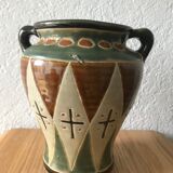 Vase enamelled earthenware