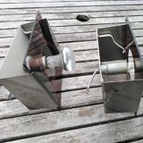 Pair of wall lamps vintage plexiglass smoked