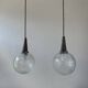 Pair of vintage textured glass pendants