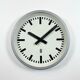 Grey Industrial East German Wall Clock from GW, 1960s