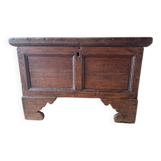 Rustic antique chest made of solid wood