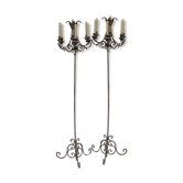 Candles on feet,  candelabras