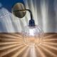 Vintage bubbled glass globe wall light