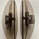Pair of vintage wall lights 1970 smoked glass and chrome metal veca