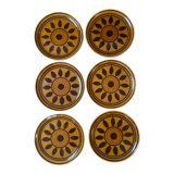 6 small plates Longchamp Squirrel and brown palmettes