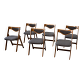 Ensemble de six chaises de salle à manger sculpturales italiennes.