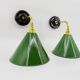Enamelled sheet metal wall lights