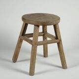 Gong - Antique Chinese elm stool, round seat no. 8