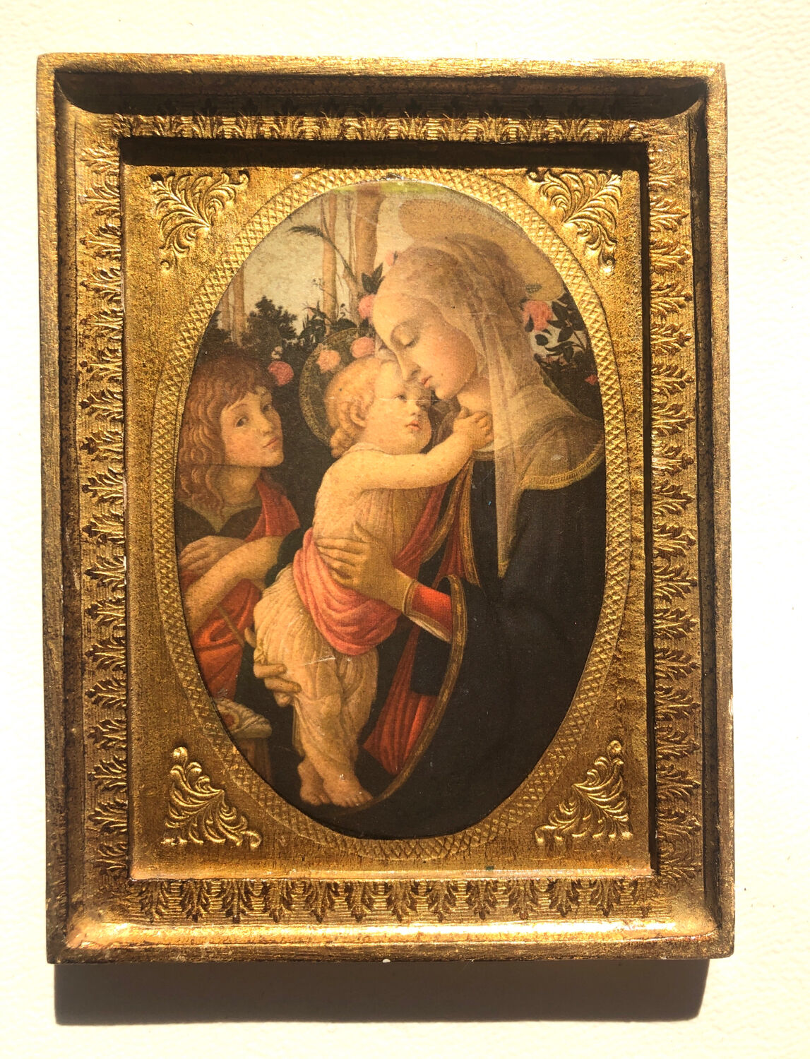 Ancient Italian gilded wood icon