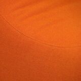 Vintage organic armchair in orange fabric and fiber, 1970