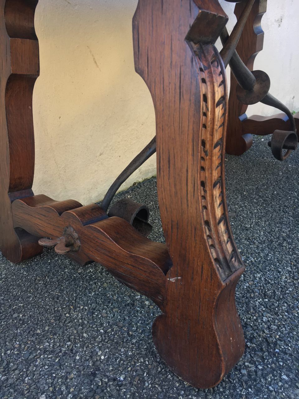 Old green ceramic coffee table from Cazaux