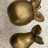 Brass pear and apple