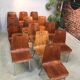 Lots of 13 vintage chairs in light wood