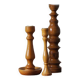 Scandinavian Wooden Candleholders, Set of 3