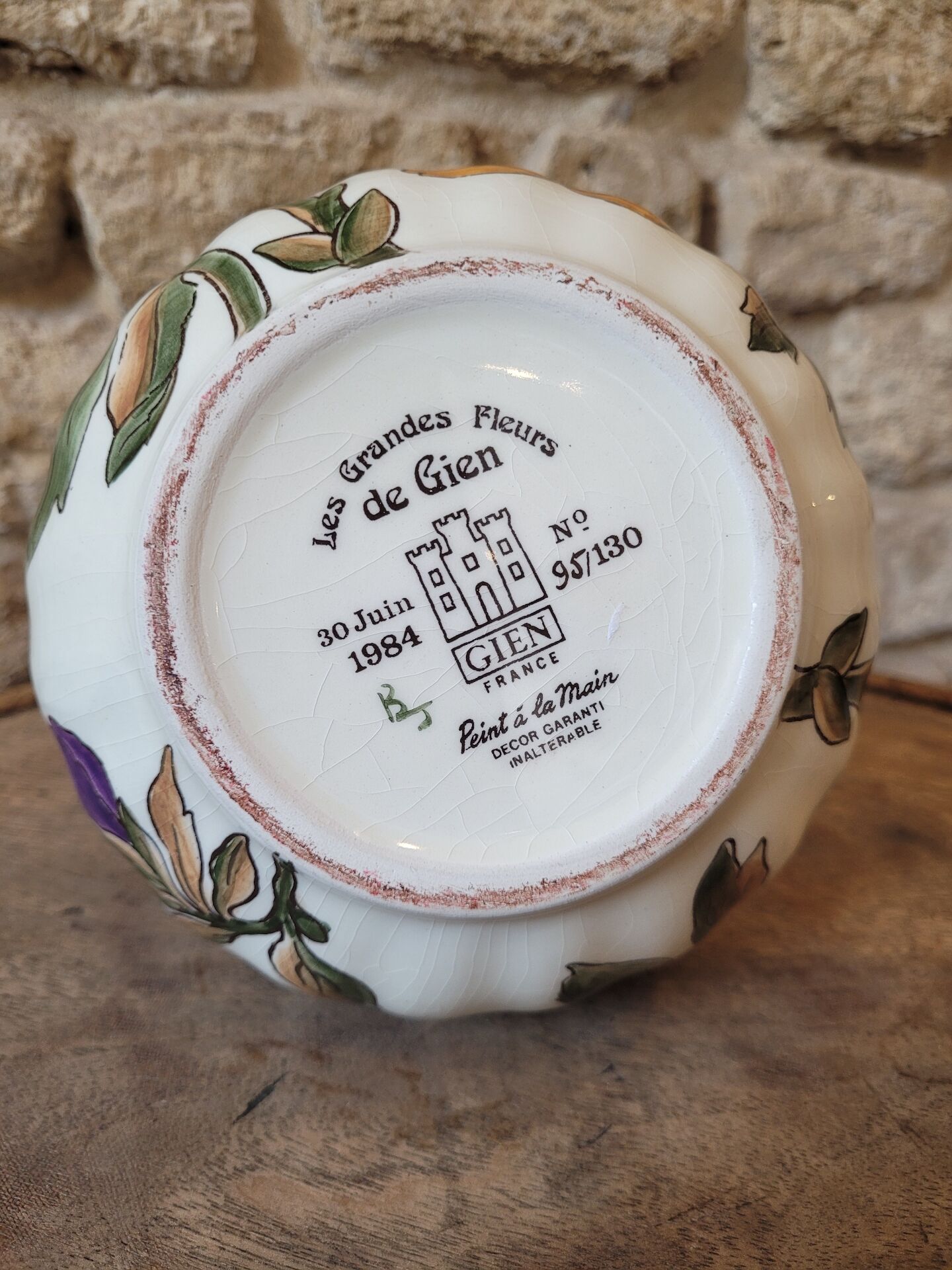 Pichet Gien "Les Grandes Fleurs" 30 June 1984 – Painted earthenware