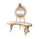 Bamboo, rattan and mirror dressing table with lighting in the style of Audoux-Minet, 1960s.
