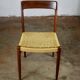 Suite de 6 chaises scandinaves en corde et teck