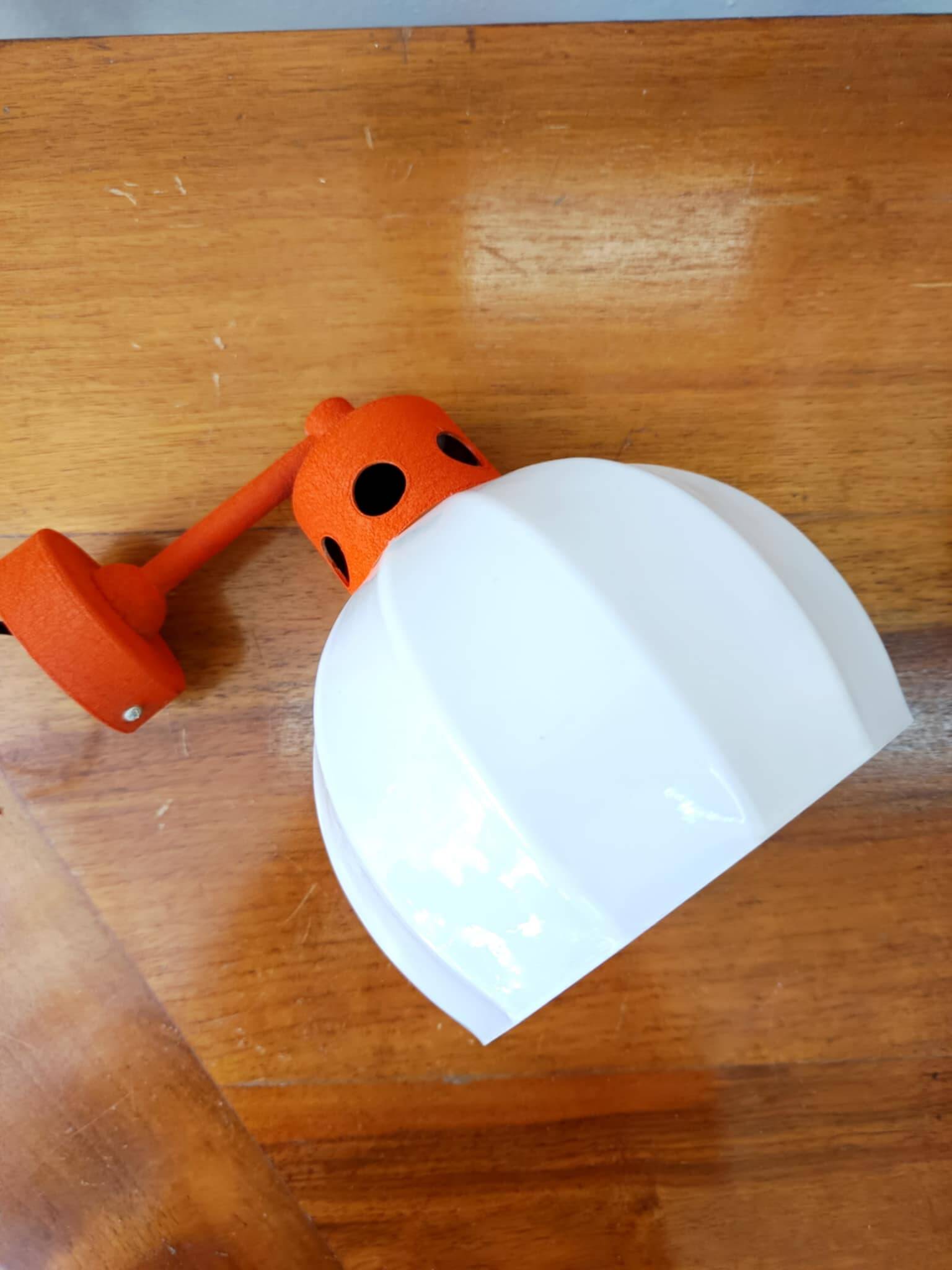 Space Age orange wall lamp 1970