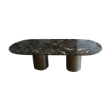 Brown marble coffee table and steel feet