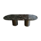 Brown marble coffee table and steel feet
