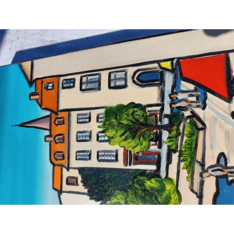 Oil on canvas by H. Rivoire "Bergerac"