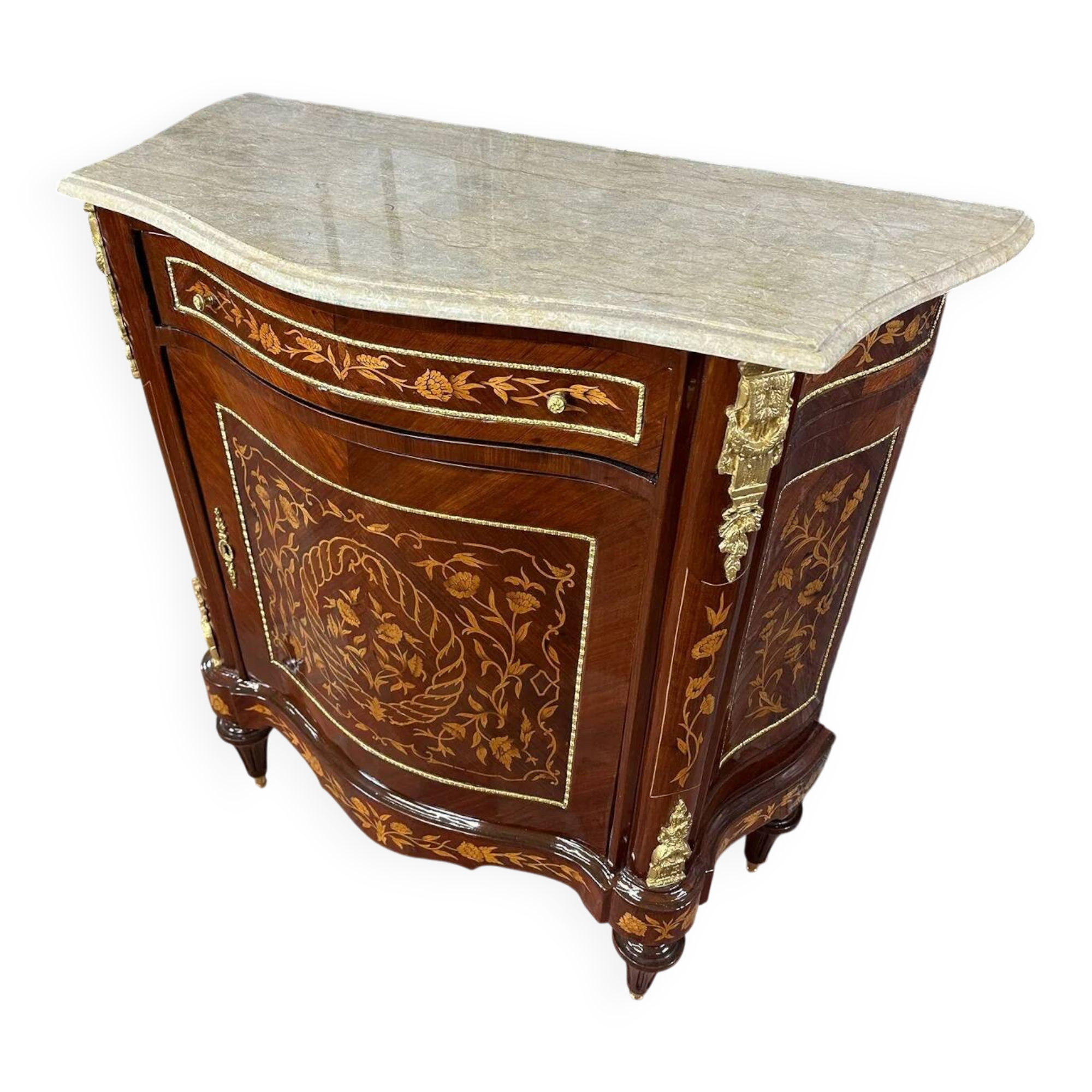 Ornamental commode in marquetry - Napoleon III style