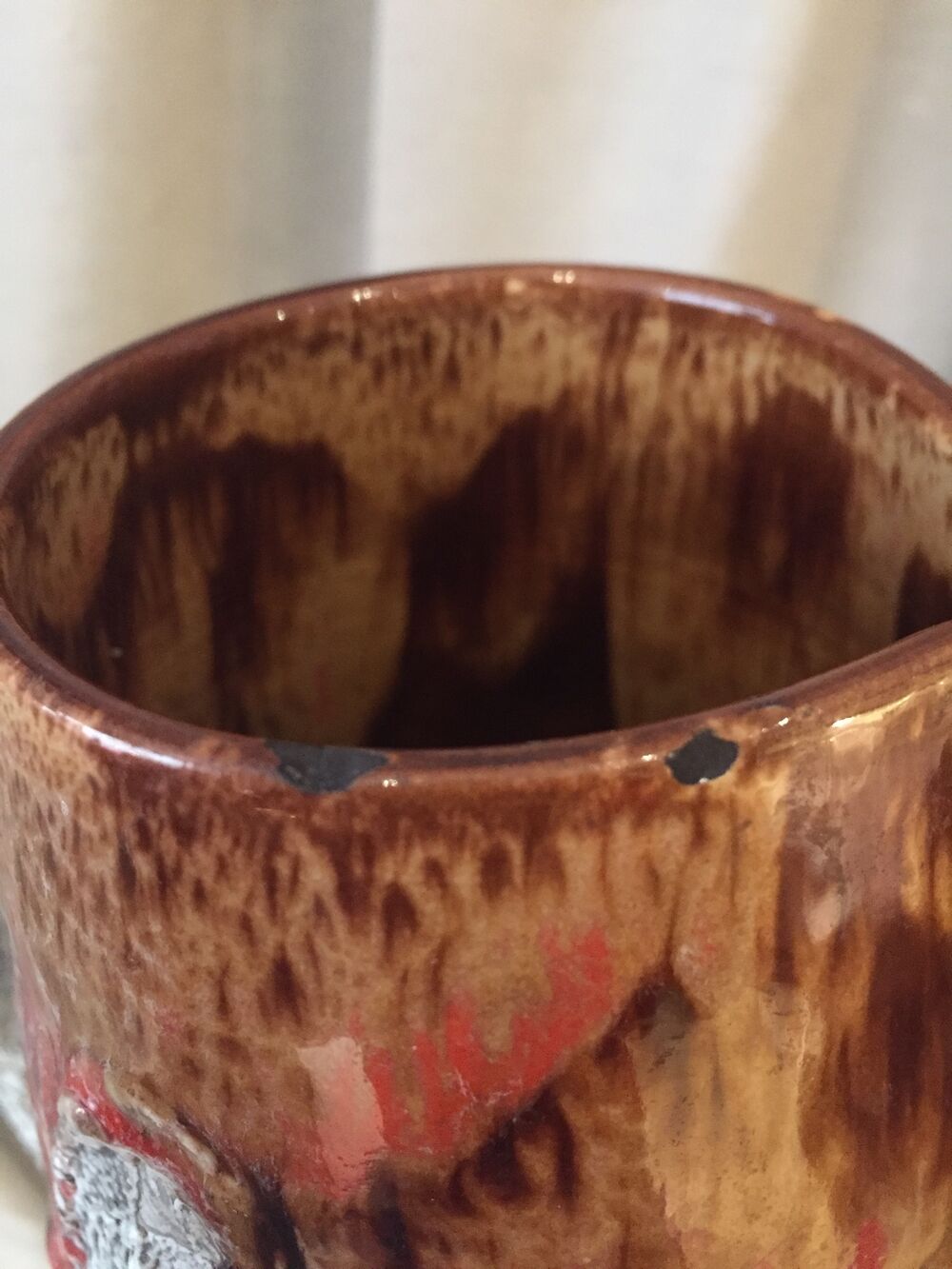 Vintage water jug or enamel vase