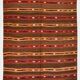 Tapis Kilim vintage marron et rouge fait main 5x7, 153x220 cm