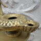 Old bronze oil lamp religious symbol Christ