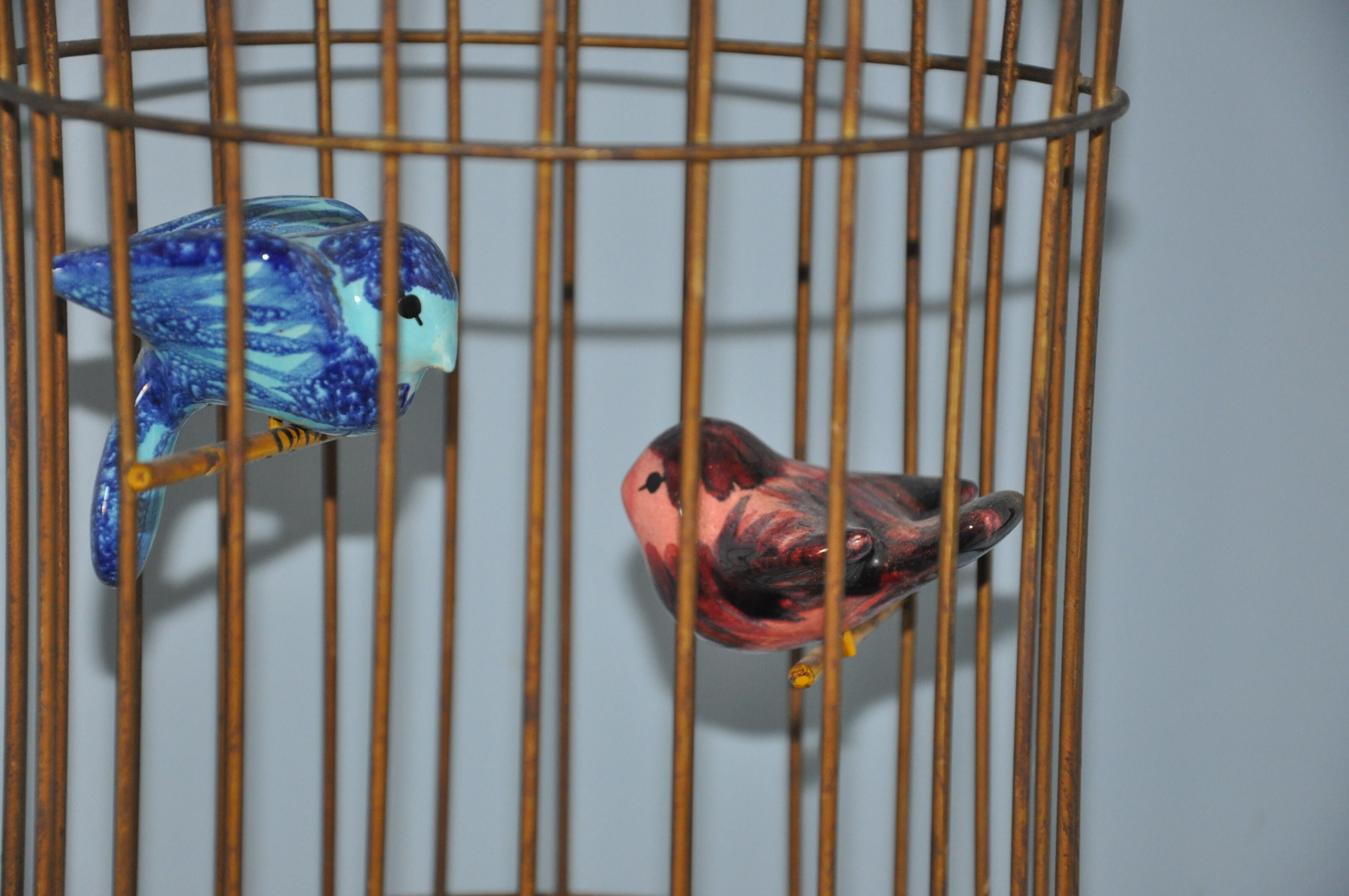 Lustre suspension cage à oiseaux vintage