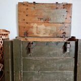 Old green military crate or trunk