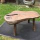 Brutalist vintage coffee table with 4 feet in oak