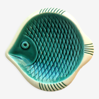 Coupe vide-poche Art Déco, Made in France, Poisson vert